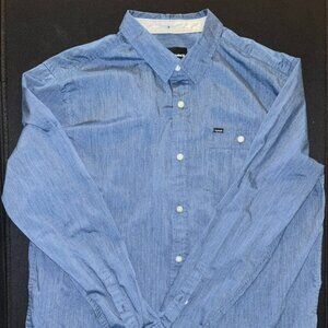 Hurley Blue Button Down Size XL
